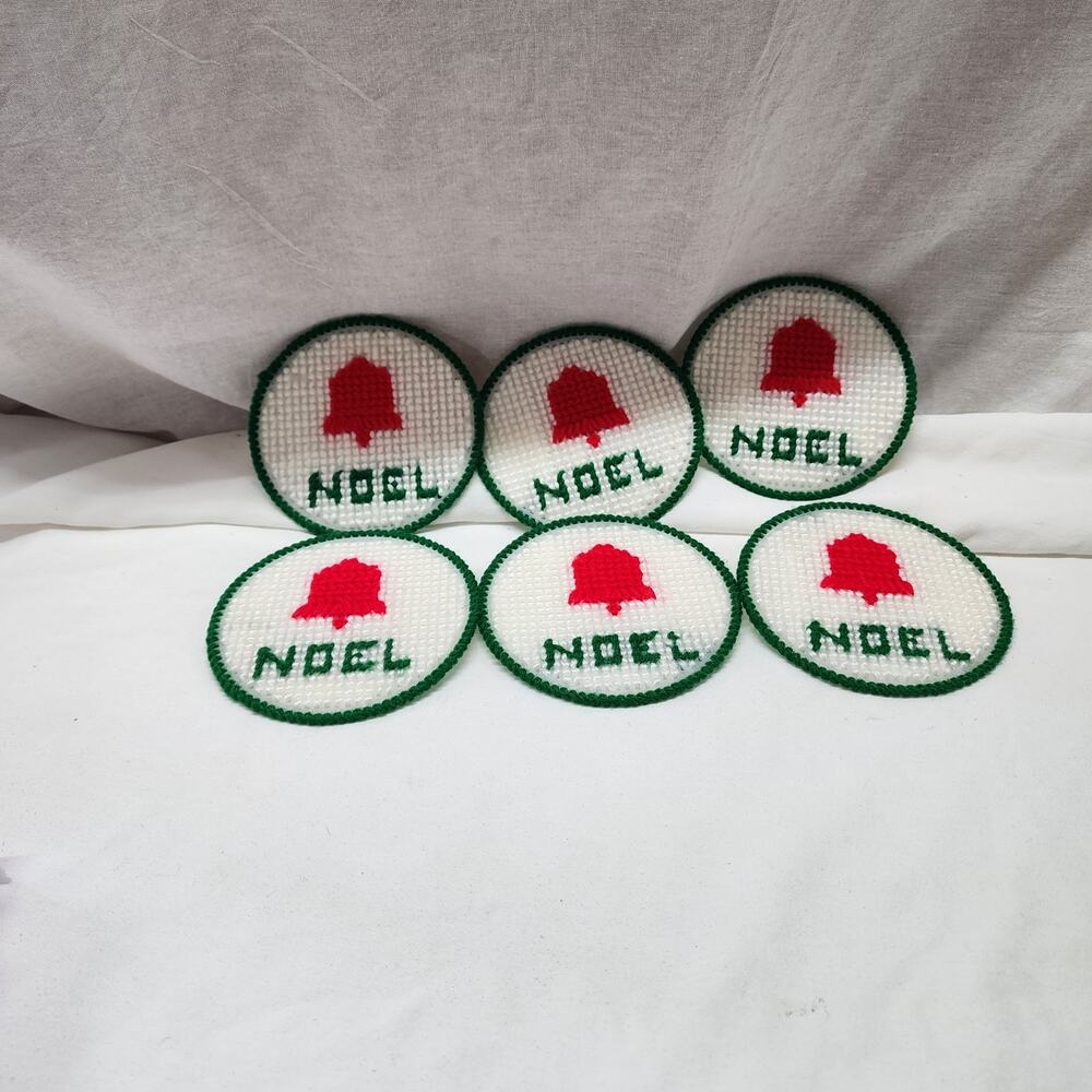 Homemade 6 Noel Christmas coasters b37